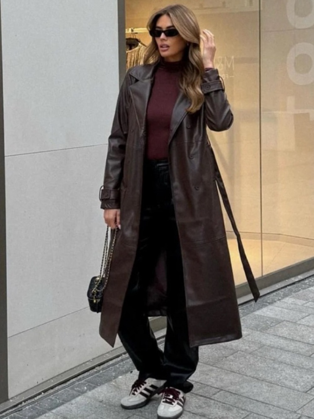 Fashion Nova | Carmen Faux Leather Trench Coat in Camel NWT
